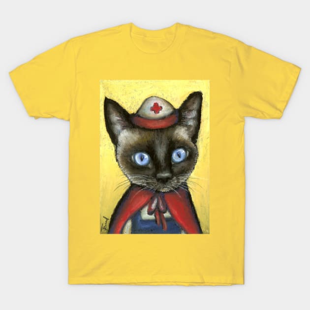 Nurse Cat T-Shirt by TanyaBondArt